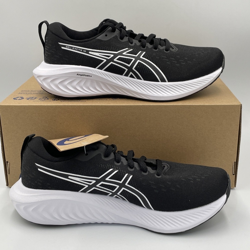 ASICS Women's Gel Excite 10 Black / White Size 6 D WIDE Running Shoes NEW